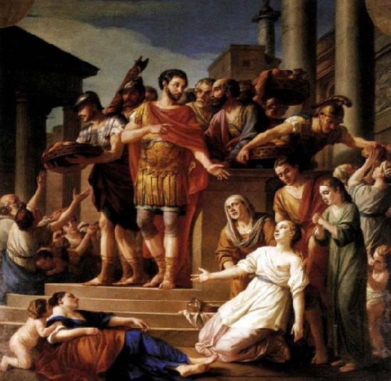Joseph Marie Vien Marcus Aurelius Distributing Bread to the People oil painting picture